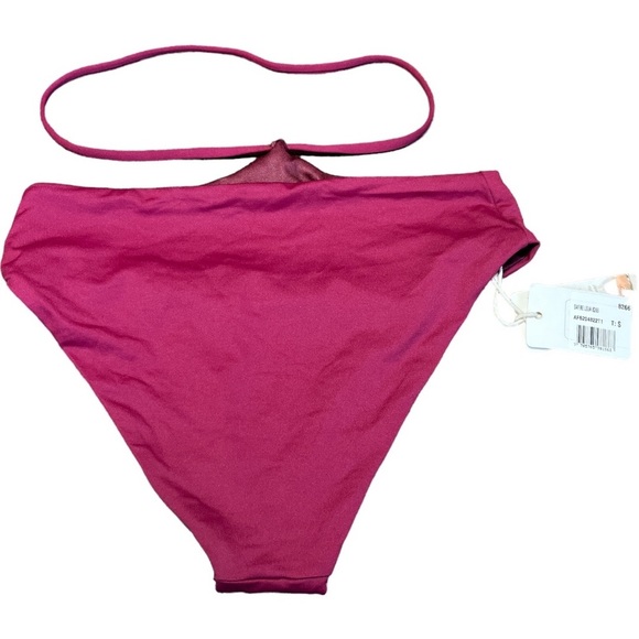 NWT Agua Bendita Women's Safire Leva Burgundy Bikini Bottoms Waist Strap Belt - Picture 5 of 8